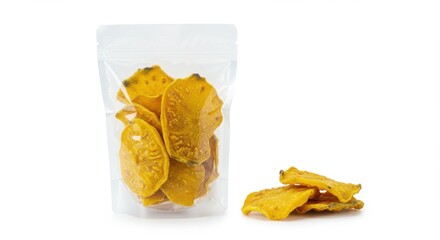 Delicious dried sweet potato chips in resealable bag healthy snack