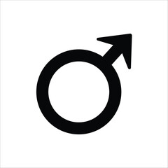 Male gender icon. Single line Male gender icon vector background. Vector illustration for web design. Isolated on white background.