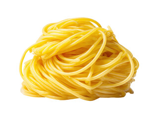 A pile of uncooked spaghetti against a black background.