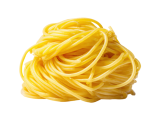 A pile of uncooked spaghetti against a black background.