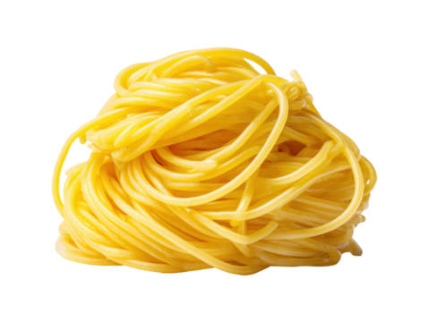 A pile of uncooked spaghetti against a black background.