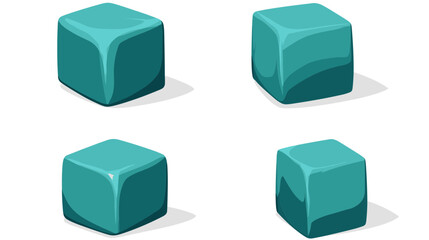 Isometric Pixelated Cube Graphics on White Backgrounds for Video Games and Digital Art