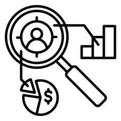 Target Customer Analysis with Magnifying Glass, Charts