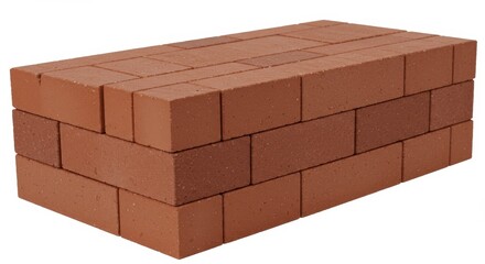 Stack of red bricks building material construction industry