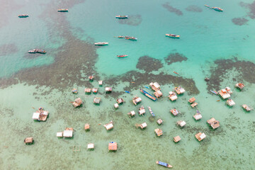 Aerial view at Timbun Mata island, Semporna Sabah, Malaysia.