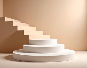 Obraz premium Minimalist abstract staircase and platform display