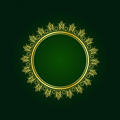 green background with golden ornament