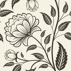 Elegant Floral Pattern: An intricate floral pattern with graceful lines and a timeless design, this image captures the beauty of nature in a sophisticated, artistic style.