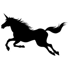 午年　ユニコーンのイラスト　シルエット