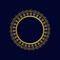 golden frame with blue ornament