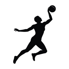 volleyball player plying volleyball vector silhouette