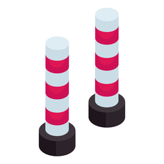 An icon design of traffic poles