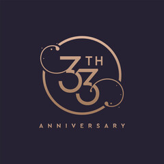 33 Year Anniversary Logo, 33 birthday, Vector Template Design element for birthday, invitation, wedding, jubilee and greeting card illustration.