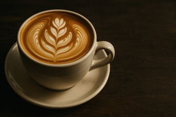 Delicious Latte Art Coffee in a White Cup