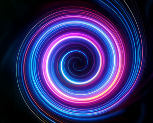 Abstract colorful spiral design with swirling light patterns and vibrant rainbow energy