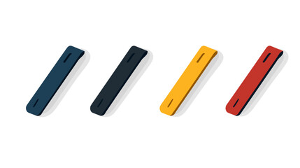 Obraz premium Isolated Isometric Rectangular Colored Strips with Shadows on White Background for Graphic Design