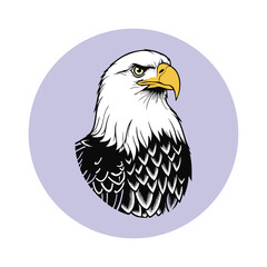 american bald eagle with american flag