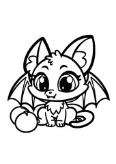Coloring page sweet cat dragon