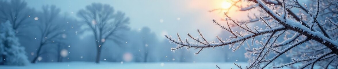 Frozen branches draped with glistening frost under a bleak winter sky A scene of serene, icy beauty, perfect for winter themes , frost, snow