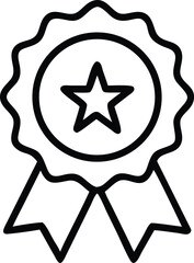 Certification Badge Icon Vector – Minimalist Black-and-White Award, Ribbon & Achievement Symbol