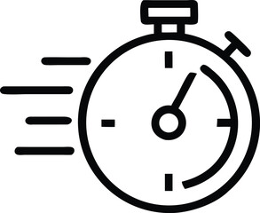 Stopwatch Icon Vector – Timer, Speed, and Countdown Clock for Sports and Racing