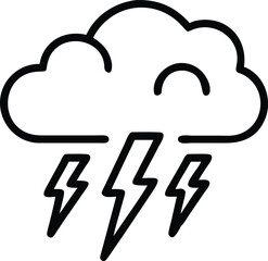 Abstract Weather Icon Vector — Lightning and Cloud Storm Pictogram