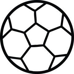 Monochrome Football Icon – Minimalist Black and White Soccer Ball Illustration