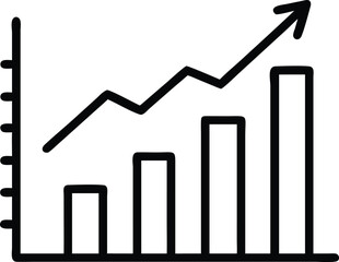 Red Upward Growth Arrow Chart Icon – Financial Success and Business Progress Illustration