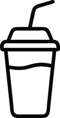 Disposable Drink Cup with Straw Icon – Refreshing Beverage and Takeaway Illustration