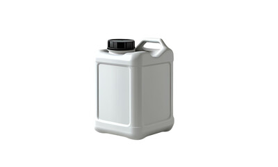 White Plastic Jerrycan with Black Cap and Handle – Minimalist Design

