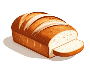 Japanese Minimal Style Bread Illustration with Warm Tones