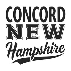 Concord, New Hampshire Typography Design