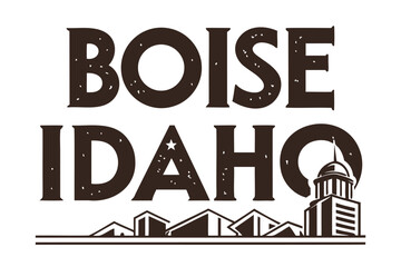 Boise, Idaho Cityscape Logo Vector