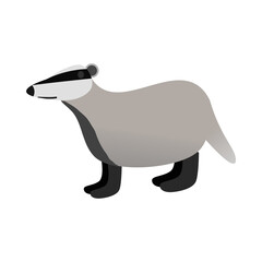 Badger illustration, clipart, isolated on white background