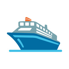 Fototapeta premium Cruise ship illustration, clipart, isolated on white background