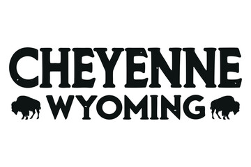 Cheyenne, Wyoming Buffalo Silhouette Design