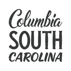 Columbia, South Carolina Vintage Typography Design