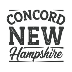 Concord, New Hampshire Vintage City Lettering Design