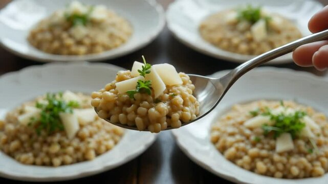 Spoonful of Fregola Sarda Pasta Dish