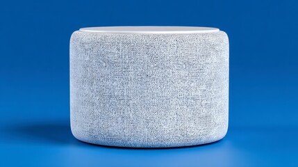 Modern Smart Speaker  Grey Fabric  Minimalist Design  Home Audio  Technology