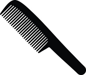 Wooden comb silhouette vector, Barber comb silhouette vector style, hair comb icon silhouette. vector illustration