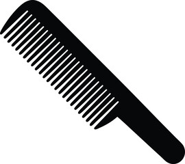 Wooden comb silhouette vector, Barber comb silhouette vector style, hair comb icon silhouette. vector illustration