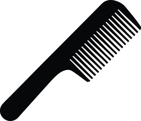Wooden comb silhouette vector, Barber comb silhouette vector style, hair comb icon silhouette. vector illustration