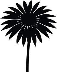 Coneflower purple flower silhouette, A Rudbeckia flower vector silhouette, Coneflower Vector clipart illustration design. 
