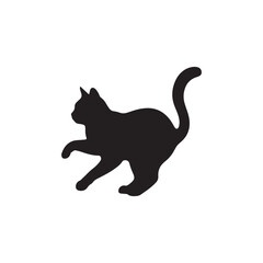 Black cat animal silhouette vector illustration