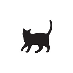 Black cat silhouette isolated vector illustration on white background