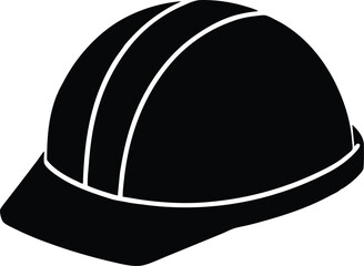 Construction helmet, safety helmet, hard hat, safety equipment silhouette icon vector illustration