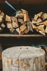 薪割り台と薪