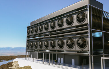 industrial carbon capture technology facility to reduce the CO2 in the atmosphere