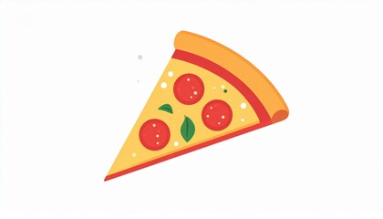 Cartoon Pizza Slice On White Background